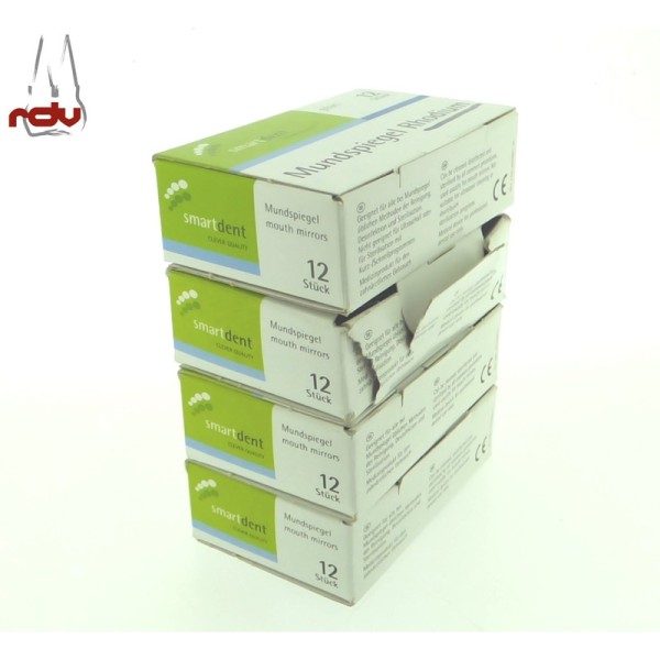 SmartDent Mundspiegel Rhodium plan 4x 12 Stück