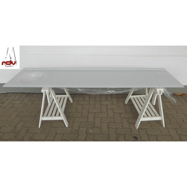 Aries Arbeitsplatte Glas 238x60cm mit Waschbecken