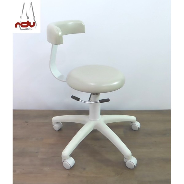 Rollhocker mit Lehne in beige Hocker