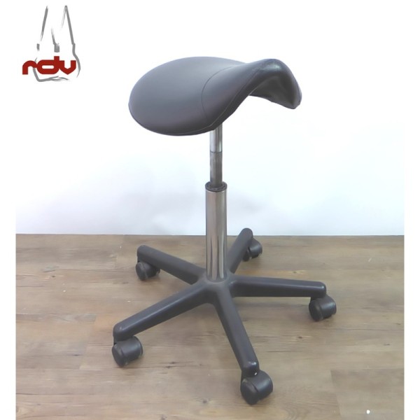 Sattelstuhl Rollhocker in schwarz Arbeitsstuhl