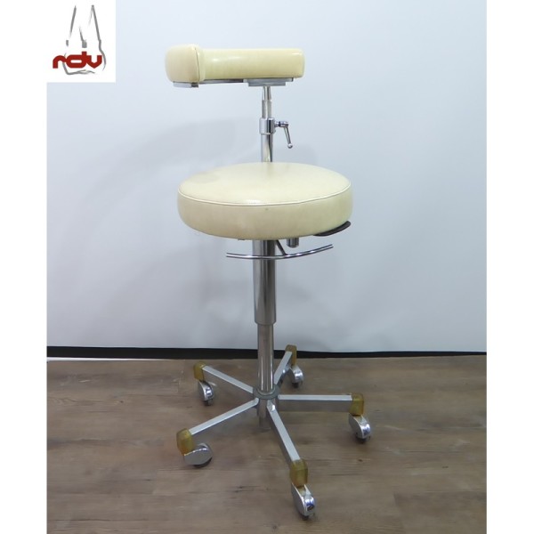 Rollhocker Arztstuhl beige Hocker Handsteuerung