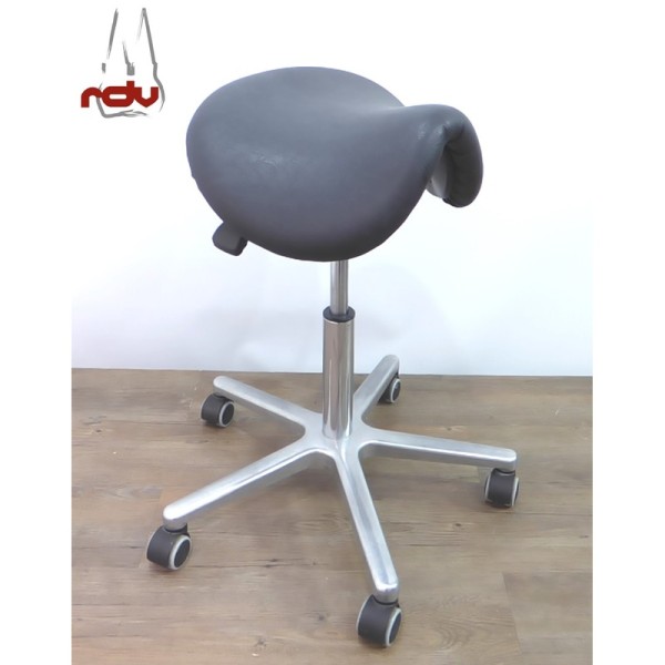 Sattelstuhl Rollhocker in schwarz Arbeitsstuhl