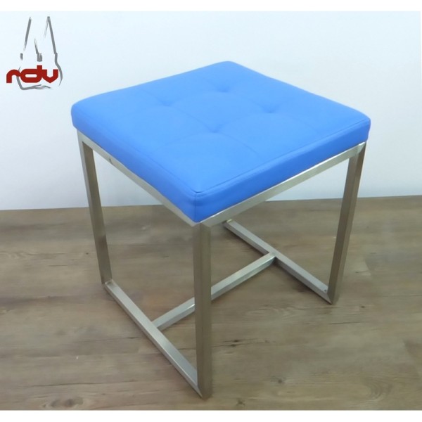 Polsterhocker Sitzhocker Fußhocker Blau
