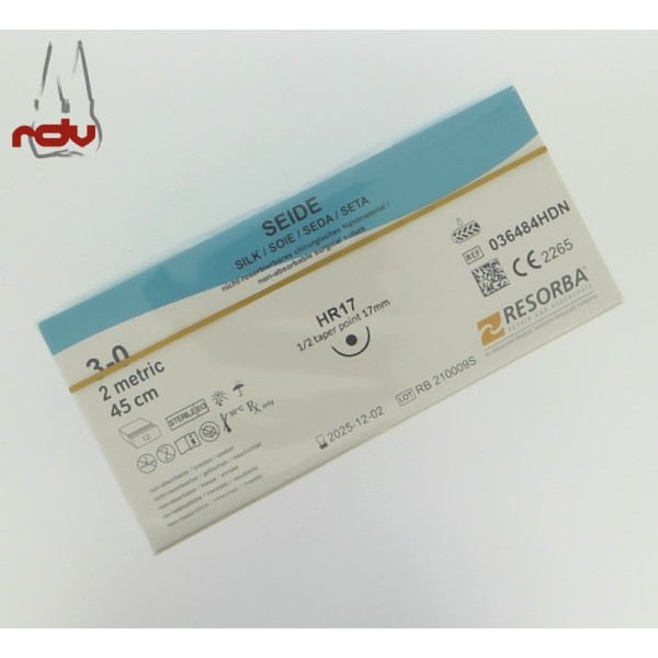 Resorba Nahtmaterial 12 Stück Naht HR17 USP 3/0