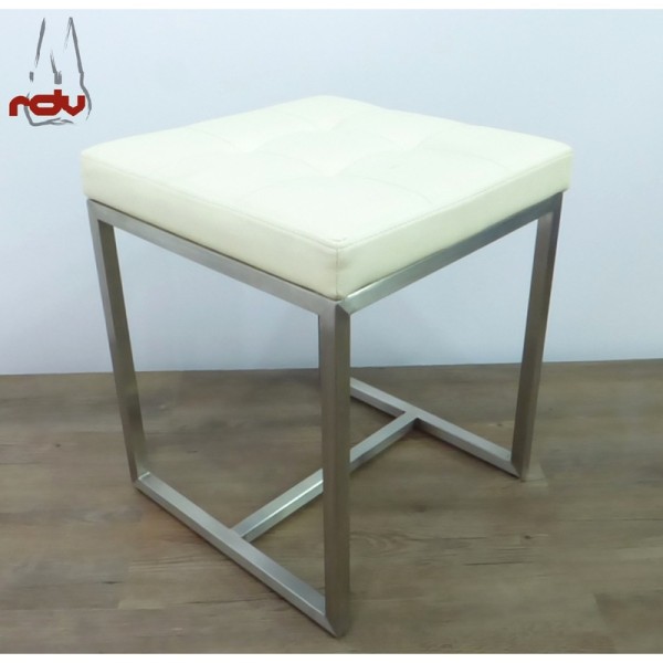 Polsterhocker Sitzhocker Fußhocker Weiß